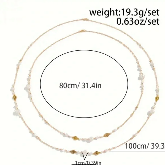 Stylish And Elegant Long Double-layer Pearl Imitation Necklace, stylish‎ fun - Picture 3 of 3